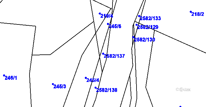 Parcela st. 2582/137 v KÚ Benešov u Semil, Katastrální mapa