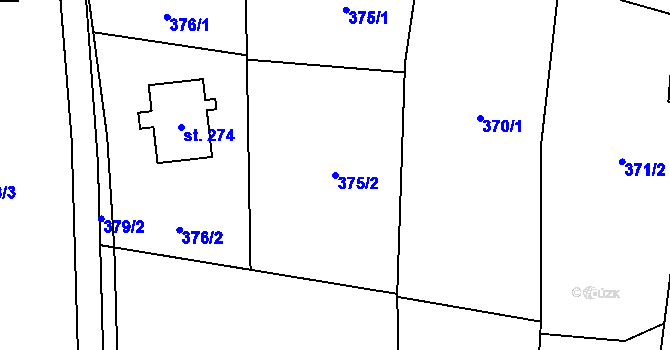 Parcela st. 375/2 v KÚ Benešov u Semil, Katastrální mapa