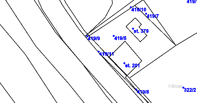 Parcela st. 419/11 v KÚ Benešov u Semil, Katastrální mapa