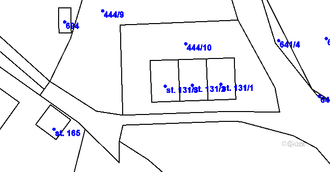 Parcela st. 131/3 v KÚ Benešova Hora, Katastrální mapa