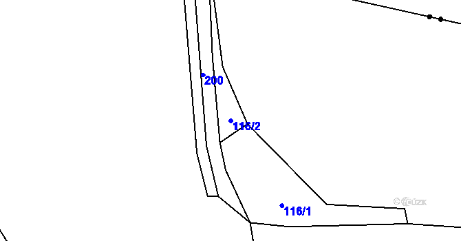 Parcela st. 116/2 v KÚ Benešova Hora, Katastrální mapa