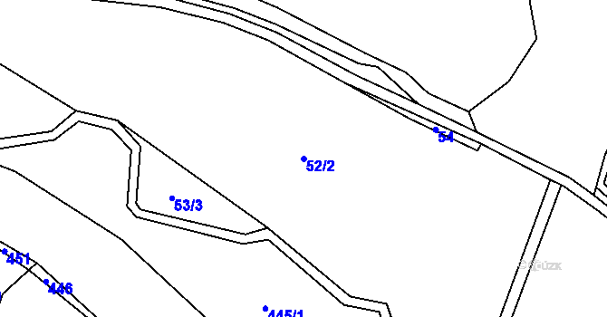 Parcela st. 52/2 v KÚ Čábuze, Katastrální mapa