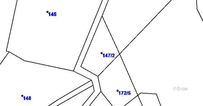 Parcela st. 147/2 v KÚ Čábuze, Katastrální mapa