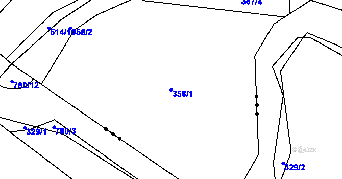 Parcela st. 358/1 v KÚ Čábuze, Katastrální mapa