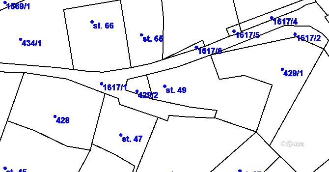 Parcela st. 49 v KÚ Lom u Stříbra, Katastrální mapa