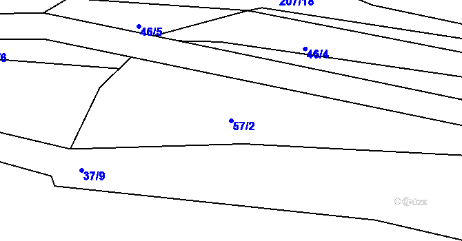 Parcela st. 57/2 v KÚ Lom u Stříbra, Katastrální mapa