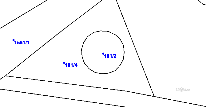 Parcela st. 181/2 v KÚ Lom u Stříbra, Katastrální mapa