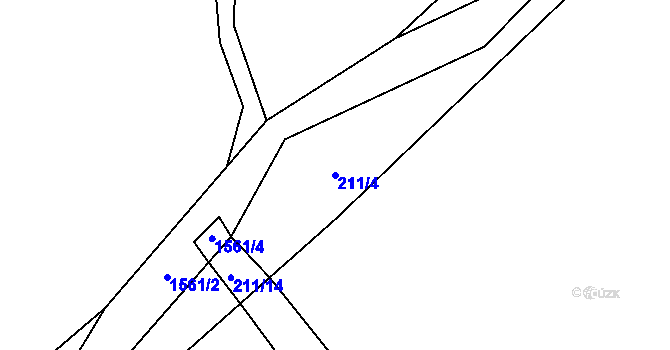 Parcela st. 211/4 v KÚ Lom u Stříbra, Katastrální mapa