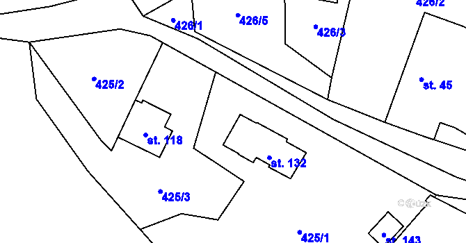 Parcela st. 425/4 v KÚ Lom u Stříbra, Katastrální mapa