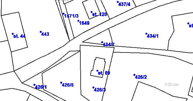 Parcela st. 426/4 v KÚ Lom u Stříbra, Katastrální mapa