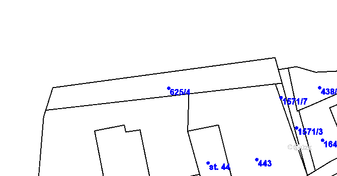 Parcela st. 625/4 v KÚ Lom u Stříbra, Katastrální mapa