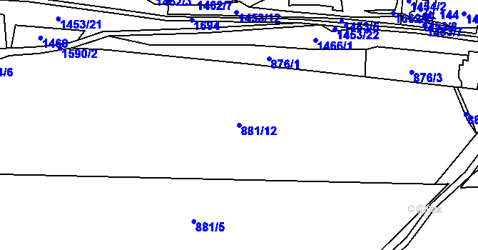 Parcela st. 881/12 v KÚ Lom u Stříbra, Katastrální mapa
