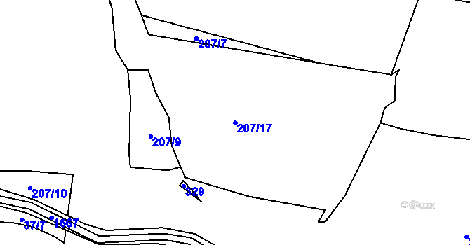 Parcela st. 207/17 v KÚ Lom u Stříbra, Katastrální mapa
