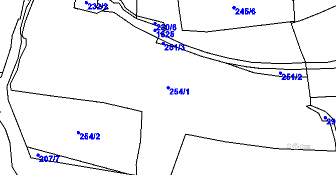 Parcela st. 254/1 v KÚ Lom u Stříbra, Katastrální mapa