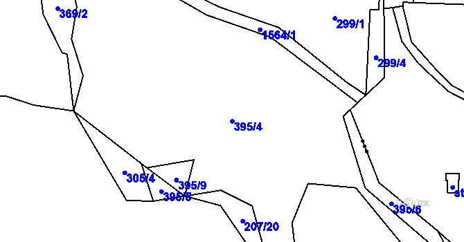 Parcela st. 395/4 v KÚ Lom u Stříbra, Katastrální mapa