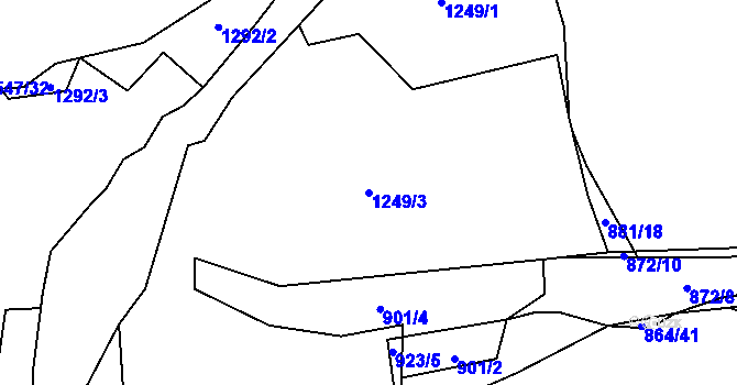 Parcela st. 1249/3 v KÚ Lom u Stříbra, Katastrální mapa