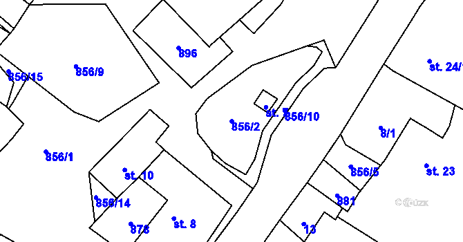 Parcela st. 856/2 v KÚ Benetice, Katastrální mapa