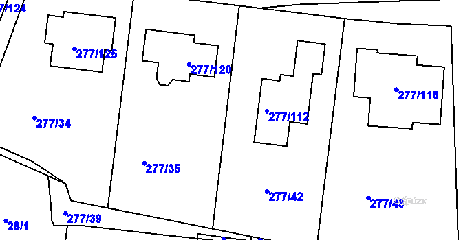 Parcela st. 277/36 v KÚ Benice, Katastrální mapa