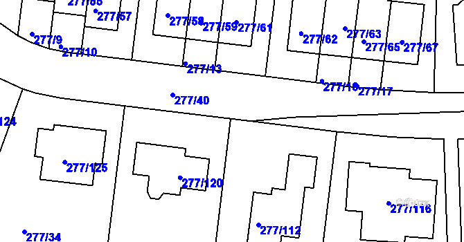Parcela st. 277/37 v KÚ Benice, Katastrální mapa