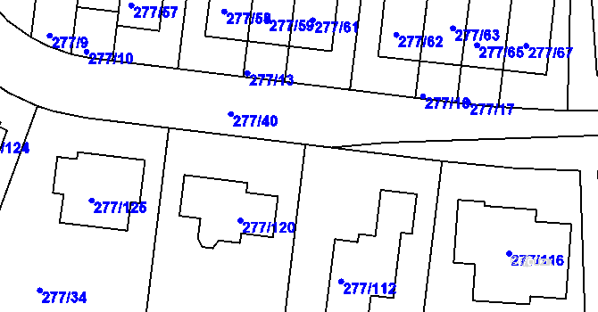Parcela st. 277/41 v KÚ Benice, Katastrální mapa