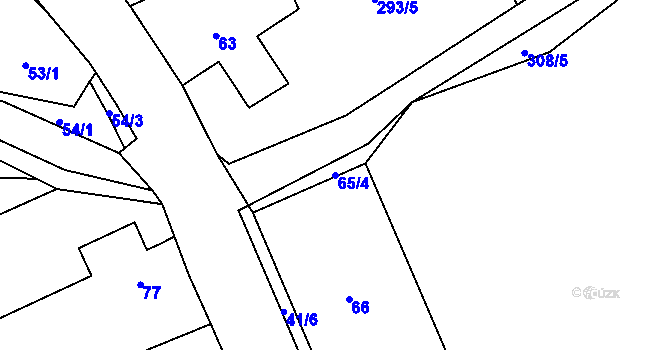 Parcela st. 65/4 v KÚ Benice, Katastrální mapa