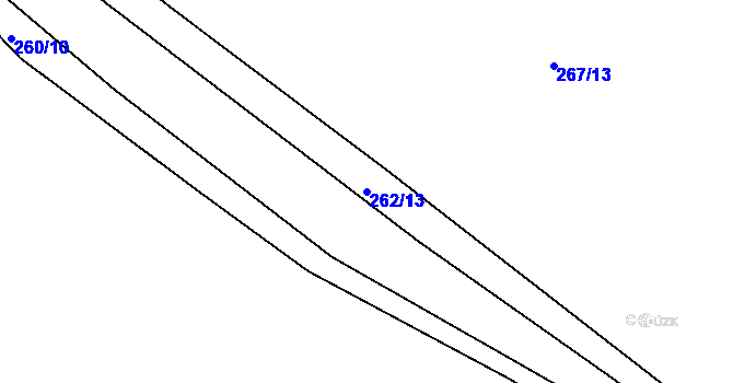 Parcela st. 262/13 v KÚ Benice, Katastrální mapa