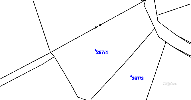 Parcela st. 267/4 v KÚ Benice, Katastrální mapa