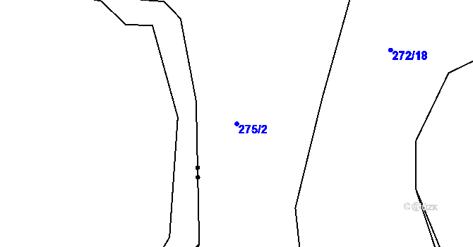 Parcela st. 275/2 v KÚ Benice, Katastrální mapa