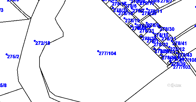 Parcela st. 277/104 v KÚ Benice, Katastrální mapa