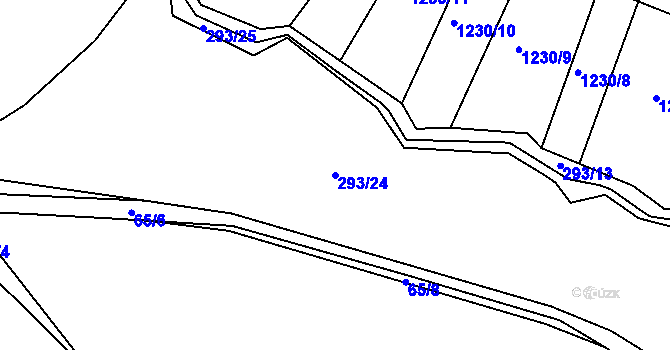 Parcela st. 293/24 v KÚ Benice, Katastrální mapa