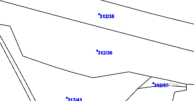Parcela st. 312/36 v KÚ Benice, Katastrální mapa