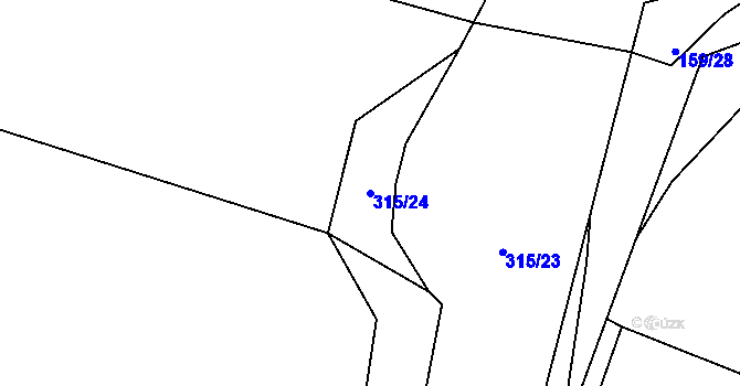 Parcela st. 315/24 v KÚ Benice, Katastrální mapa
