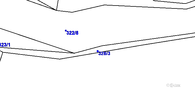 Parcela st. 328/3 v KÚ Benice, Katastrální mapa