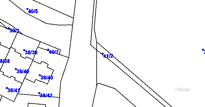 Parcela st. 41/2 v KÚ Benice, Katastrální mapa