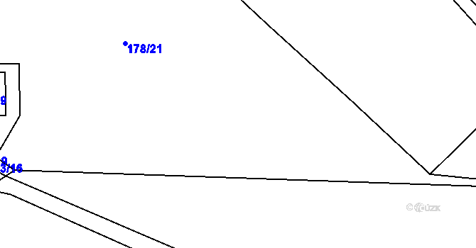 Parcela st. 178/13 v KÚ Benice, Katastrální mapa