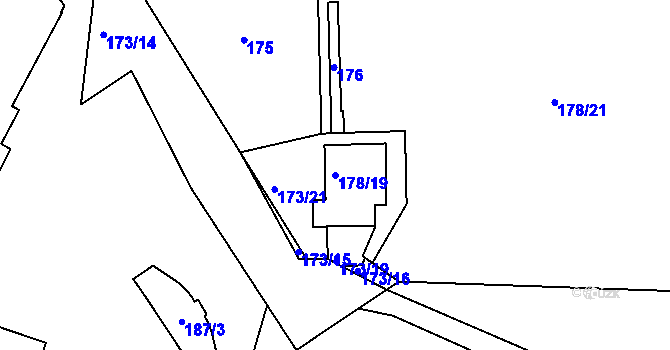 Parcela st. 178/19 v KÚ Benice, Katastrální mapa
