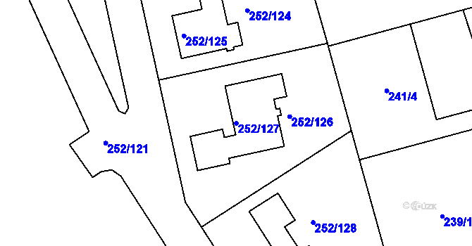 Parcela st. 252/127 v KÚ Benice, Katastrální mapa