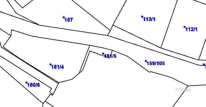 Parcela st. 181/5 v KÚ Benice, Katastrální mapa