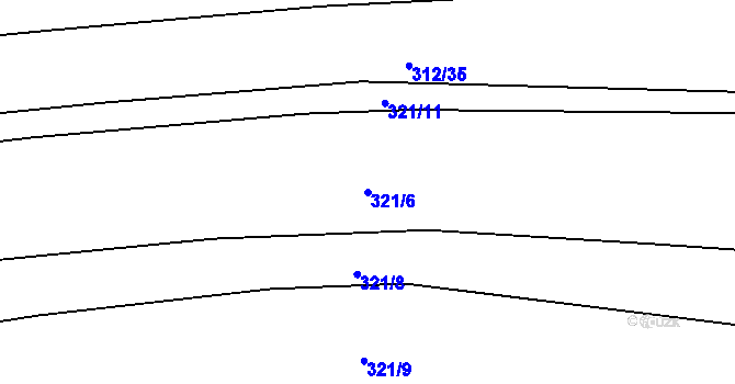 Parcela st. 321/6 v KÚ Benkovice, Katastrální mapa