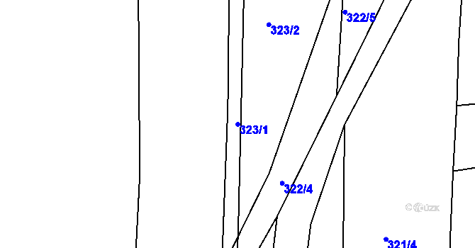 Parcela st. 323/1 v KÚ Benkovice, Katastrální mapa