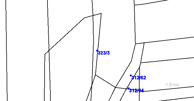 Parcela st. 323/3 v KÚ Benkovice, Katastrální mapa