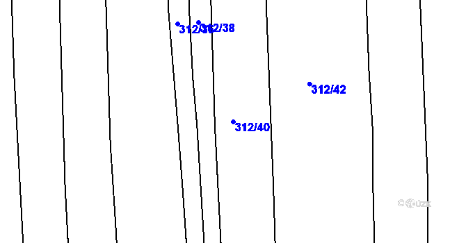 Parcela st. 312/40 v KÚ Benkovice, Katastrální mapa