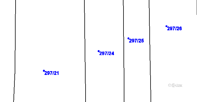 Parcela st. 297/24 v KÚ Benkovice, Katastrální mapa