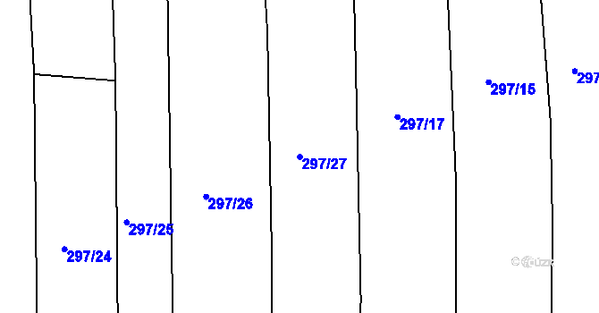 Parcela st. 297/27 v KÚ Benkovice, Katastrální mapa