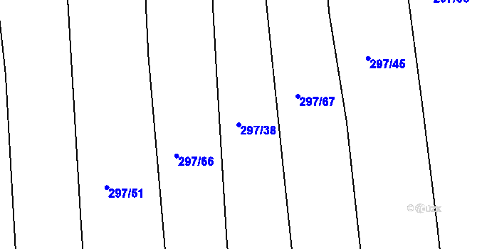 Parcela st. 297/38 v KÚ Benkovice, Katastrální mapa