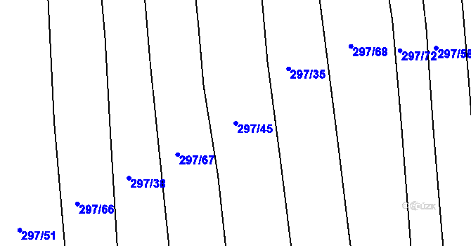 Parcela st. 297/45 v KÚ Benkovice, Katastrální mapa