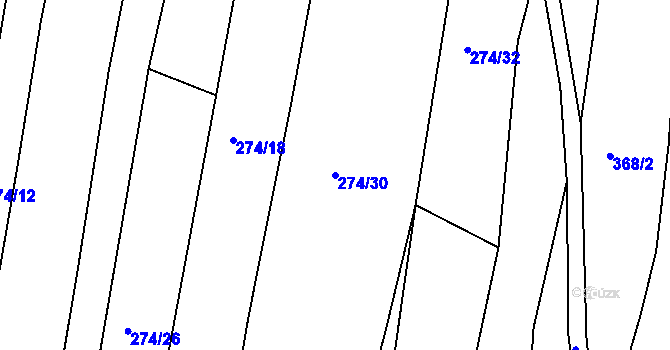 Parcela st. 274/30 v KÚ Benkovice, Katastrální mapa