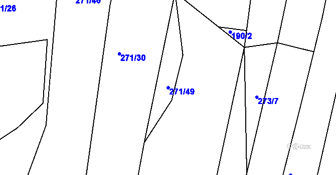 Parcela st. 271/49 v KÚ Benkovice, Katastrální mapa