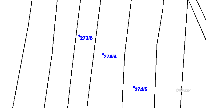 Parcela st. 274/4 v KÚ Benkovice, Katastrální mapa
