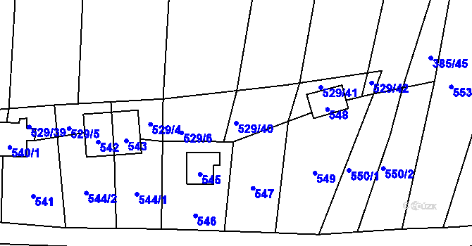 Parcela st. 529/40 v KÚ Benkovice, Katastrální mapa